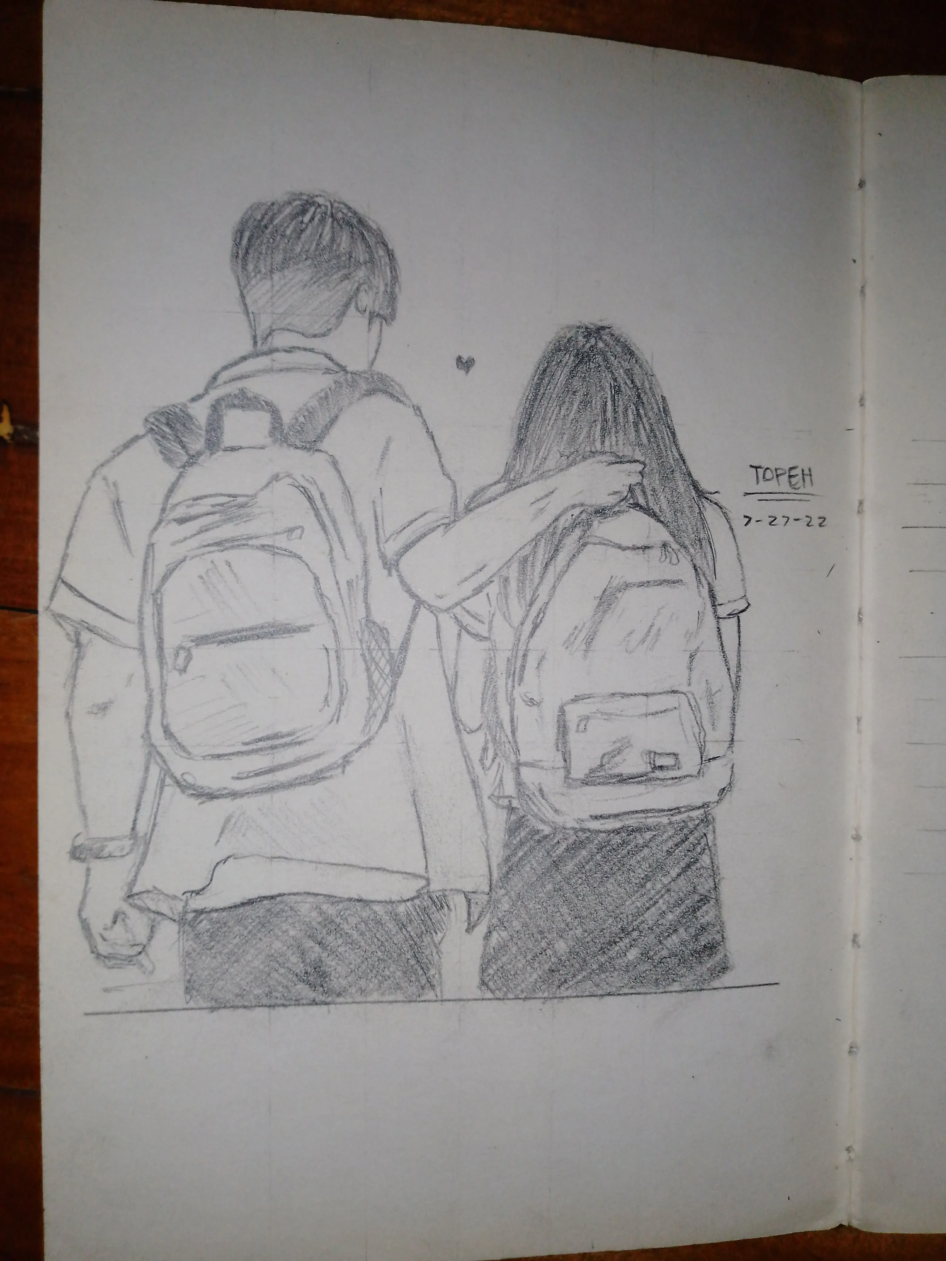 Pencil artwork by commissioned artist TOPEH